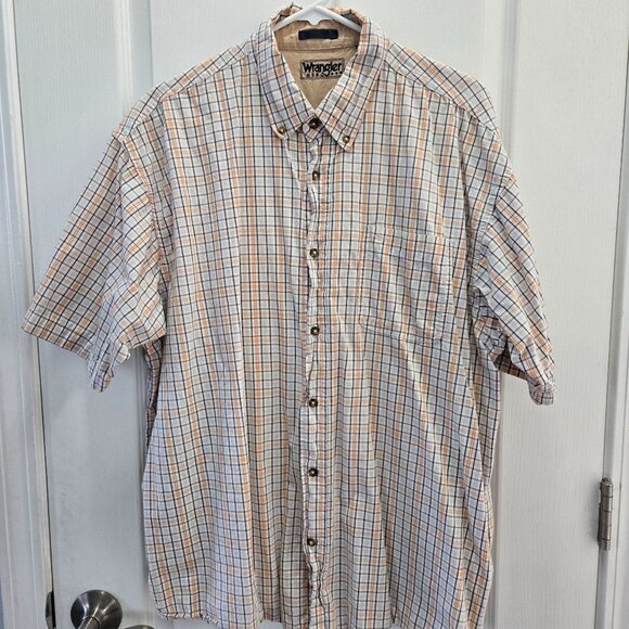 Wrangler Hero Men's Short Sleeve Button-Up Shirt XL Plaid - Picture 1 of 7